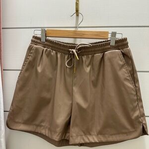 NWT Entro Taupe Faux Leather (Pleather) Shorts